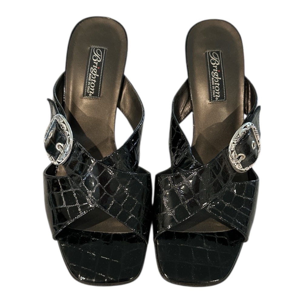 Brighton "Trendy" Women's Kitten Heel Crocodile Pattern Pattern Leather 9.5 M